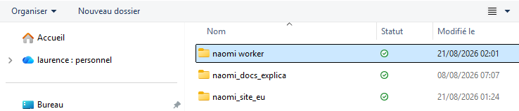 Dossier nouvellement créé, nommé naomi worker
