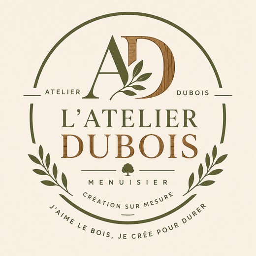 Exemple de logo généré : L'Atelier Dubois, menuisier